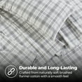 thumbnail image 3 of BNM Plaid Flannel Cotton Sheet Set, Twin, Charcoal, 3 of 11
