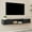 Black, variant on Spaco Wall-Mounted Floating TV Cabinet, Wave Pattern & Dimmable LED Strip, 50kg Load White