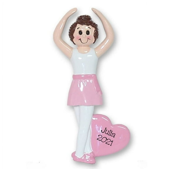 BALLERINA in White Leotard Personalized Ballet RESIN Ornament