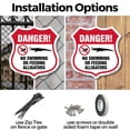 thumbnail image 2 of Alligator Warning Shield Sign Danger! No Swimming Or Feeding Alligators 6 inch X 6 inch Shield Shaped Commercial Grade Plastic Sign Weather Resistant, UV Protected Made in the USA, 2 of 6