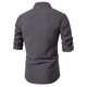 thumbnail image 2 of Men Brawny Slim Fit Casual Shirt Button Long Sleeves Striped Shirts Stand Collar, 2 of 8