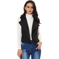 thumbnail image 1 of Chaleco de gamuza sintética para mujer, chaqueta de motorista sin mangas informal Negro L, 1 of 6