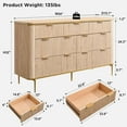 thumbnail image 5 of OKD 7 Drawers Dresser for Bedroom, Luxury Style Modern Dresser TV Stand with Fluted Fronts, Wood Storage Large Dressers Organizer for Bedroom Living Room, Natural Oak, 5 of 5