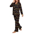 thumbnail image 2 of SCRAWLGOD Christmas Lights Pajamas Women Long Sleeve 2 Piece Pjs for Women Nightwear Size 4XL V-Neck Button Down Pj Top Lightweight Loungewear Sets Woman Travel, 2 of 7