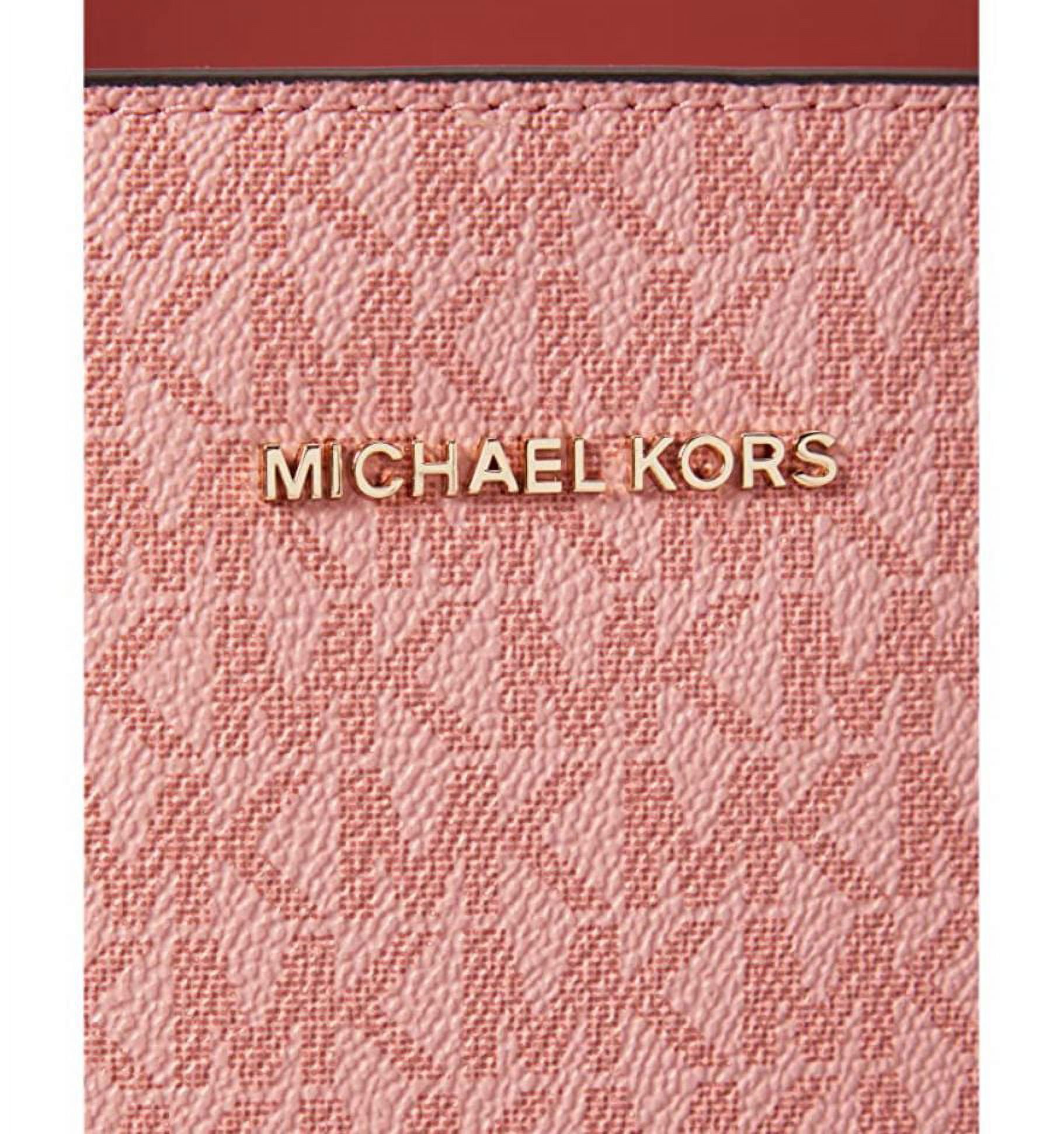 New Michael Kors voyager Medium crossgrain leather tote soft pink gold  tablet 191935076991