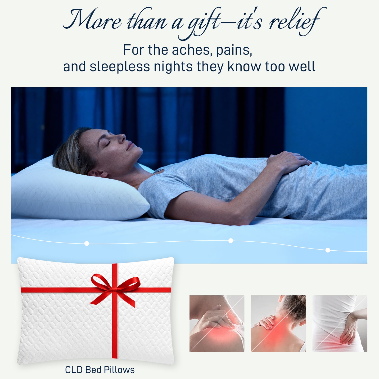 Bed Pillows Cross Cut Memory Foam For Sleeping,Queen Size Bedding Pillow(White), Original Pillow for Sleeping，Adjustable Density for Back, Stomach and Side Sleeper