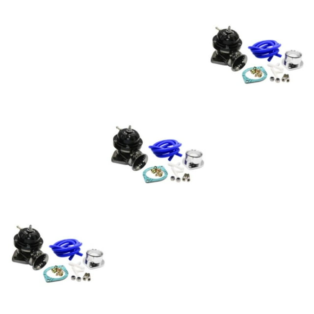Wweixi Universal Type-RS Blow Off Valve Kit Adjustable 25 PSI BOV Blow Dump Off Blow Off Valve Black 3Set
