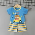 thumbnail image 2 of Ensembles d'Été pour Enfants, Ensembles pour Garçons, Ensemble Décontracté pour la Maison avec Haut à Col Rond à Manches Courtes et Shorts à Taille Élastique, 2 of 3