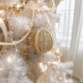 thumbnail image 2 of Rhinestone Pearl Christmas Ball Ornament Style B 3.15 in Hanging Xmas Tree Decor, 2 of 8