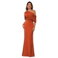 thumbnail image 1 of Vestido Mother of The Bride BITALY naranja quemado satinado 22W, 1 of 8