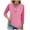 Hot Pink, variant on ATOYSOY Women's V Neck Button Sweatshirts Loose Raglan Tops 3/4 Sleeve Tees Fall Winter Fashion Solid Color Pleated Pullover Outwear Casual Shirts Green L