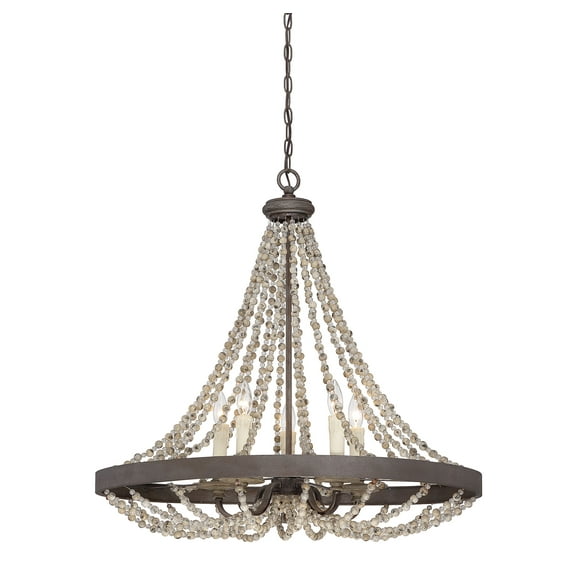 Mallory by Brian Thomas 5-Light Pendant in Fossil Stone