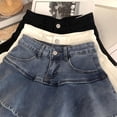 thumbnail image 4 of mgoYE School Uniform Skirt Girls 6M-13T Cotton Elastic Waist Comfortable Jean Skirt(Black,12-13 Years), 4 of 7