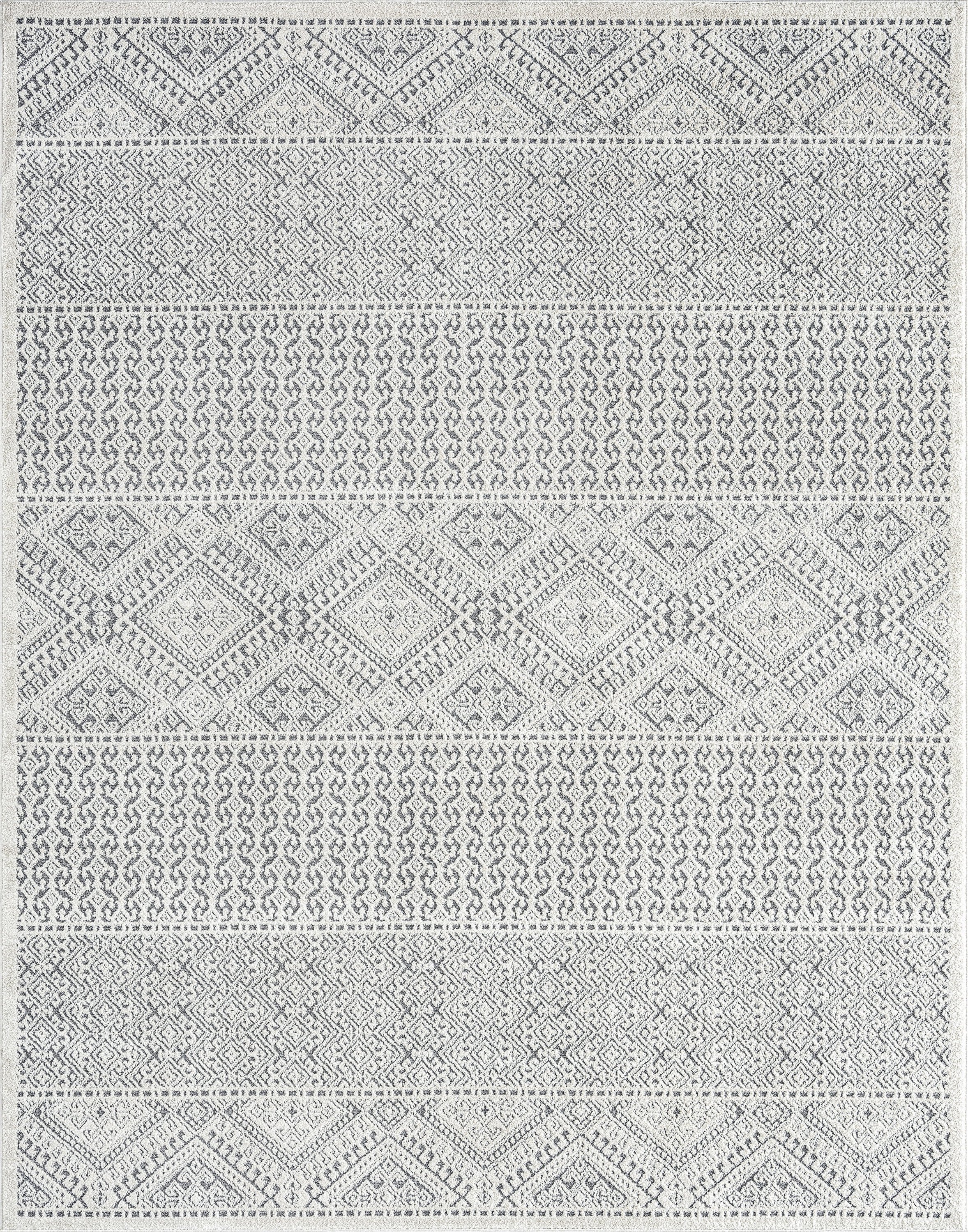 Bliss Rugs Moroccan Area Rug for Living Room, Farmhouse, Bedroom, Geometric Tribal Dining Room Rug | Cream, 5' x 8'(5'3''x7'3'')