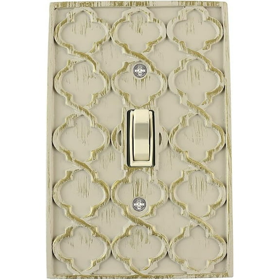 Meriville Moroccan 1 Toggle Wallplate, Single Switch Electrical Cover Plate, Ivory