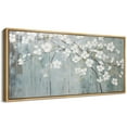 thumbnail image 5 of IDEA4WALL Extra Large Framed Canvas Print Wall Art Elegant White Blossom Classic Fine Art Panoramic Vintage Inspired Floral Antique Retro Wall Decor Oversized Artwork for Rooms - 60"x30", 5 of 5