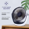 thumbnail image 2 of Ventilador de escritorio de 5,1 pulgadas Ventilador de mesa pequeño con flujo de aire fuerte Operación silenciosa Velocidad del ventilador portátil Cabezal ajustable Mini ventilador personal, 2 of 5