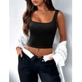 thumbnail image 4 of Zeagoo Womens Cropped Tank Tops 2025 Summer Square Neck Double Layer Slim Fitted Y2k Crop Top, 4 of 4