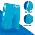 thumbnail image 4 of North 15 Big Boy's Quick Dry Beach Swim Trunks Shorts with Cargo Pokcets-5104B-Aq-10-12, 4 of 7