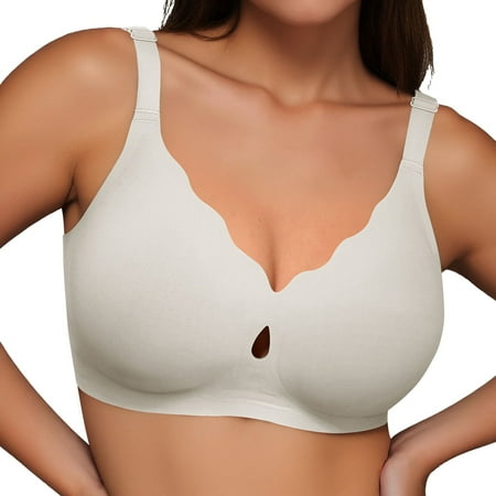 Riforla Women s Thin Seamless Vest Soft Support Large Chest Small Half Fixed Cup Breathable Bra Sports Bras for Women Grey M