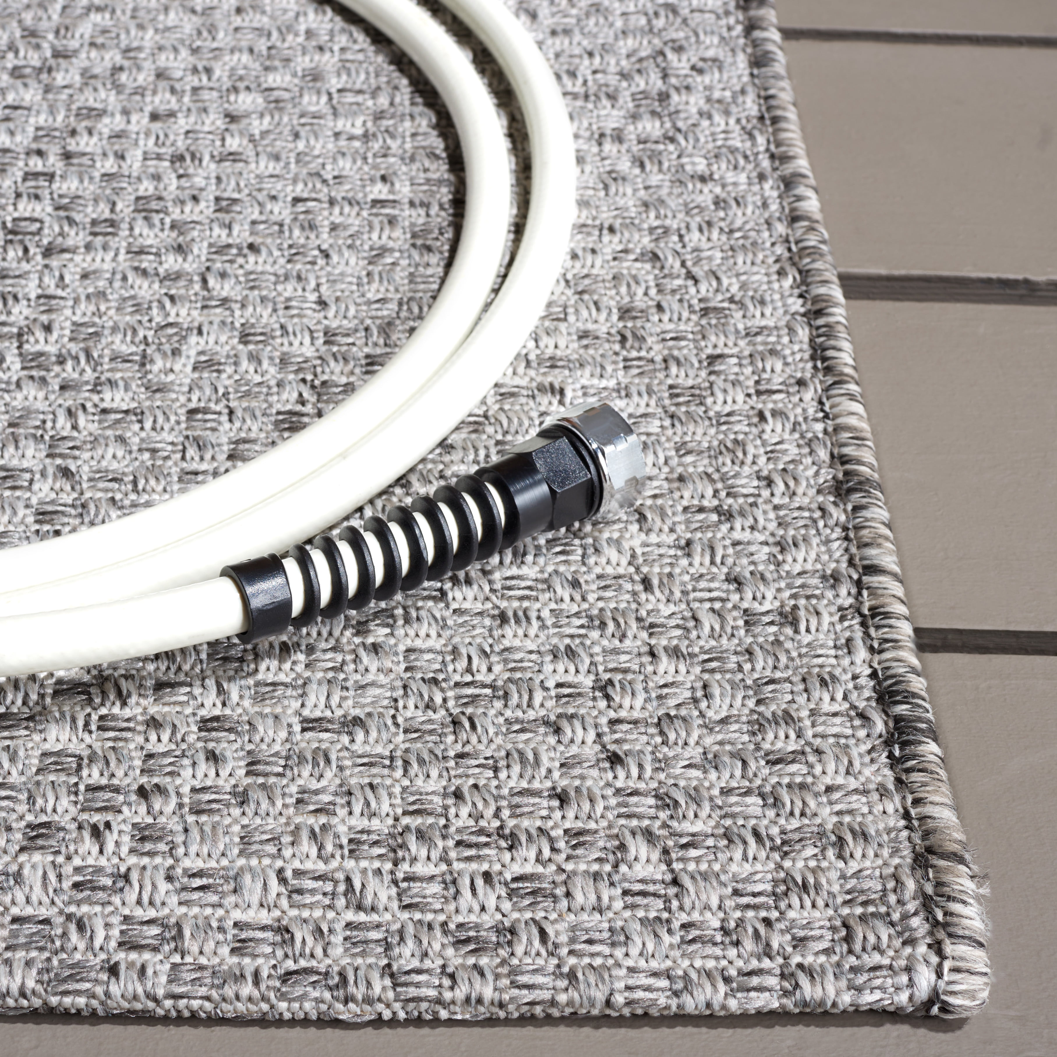 SAFAVIEH Sisal All-Weather Ophelia Solid Indoor/Outdoor Runner Rug, Light Grey, 2'2" x 8'