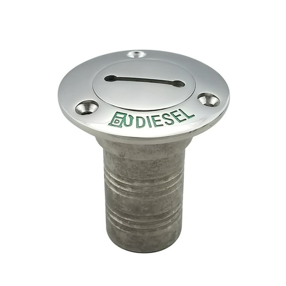 White Water 6004SEU Stainless Deck Fills with Color Text, Diesel Fill Green