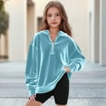 thumbnail image 2 of Girls Hoodies 2025 Fashion Style Pullover Sweaters Zip Up Long Sleeve Solid Color Warm Soft Casual Sweatshirt Comfortable Breathable Outerwear Coat Winter Clothes, 2 of 5