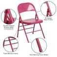 thumbnail image 4 of BizChair 4 Pack Shockingly Fuchsia Triple Braced & Double Hinged Metal Folding Chair, 4 of 8