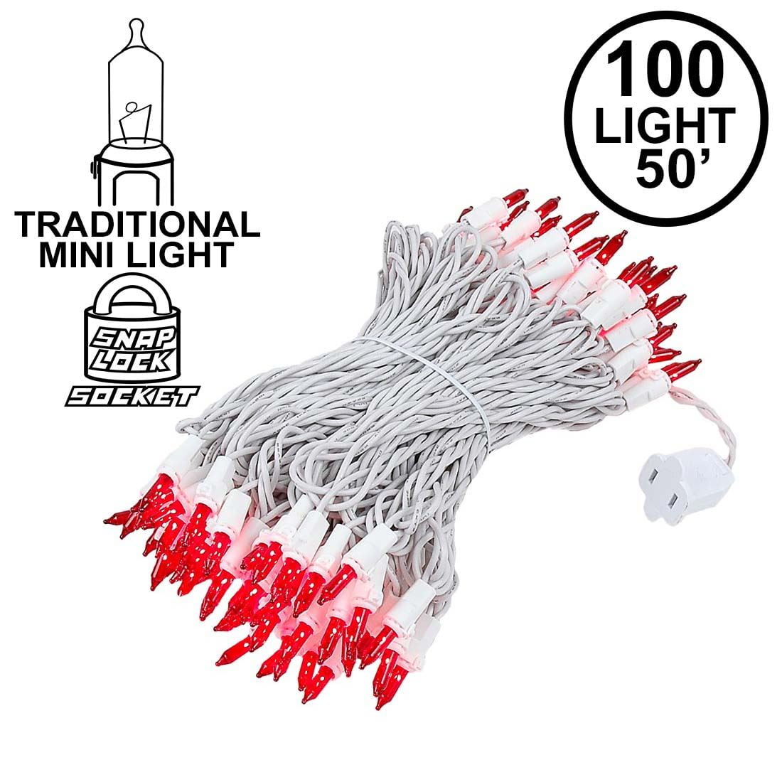 Novelty Lights 100 Light Christmas Wedding Mini Light Set, White Wire