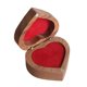 thumbnail image 1 of Joyero de madera de nogal con forma de corazón para guardar anillos con relleno de terciopelo, superficie lisa y pulida, ideal para bodas, propuestas y anillos., 1 of 8