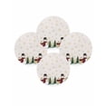 thumbnail image 7 of 15 Inch Round Placemats Set of 4, Christmas Snowman Non Slip Heat Insulation PP Table Mats, Golden Winter Snowflake Xmas Beige Washable Place Mats for Kitchen Dining Party Table Decor, 7 of 7