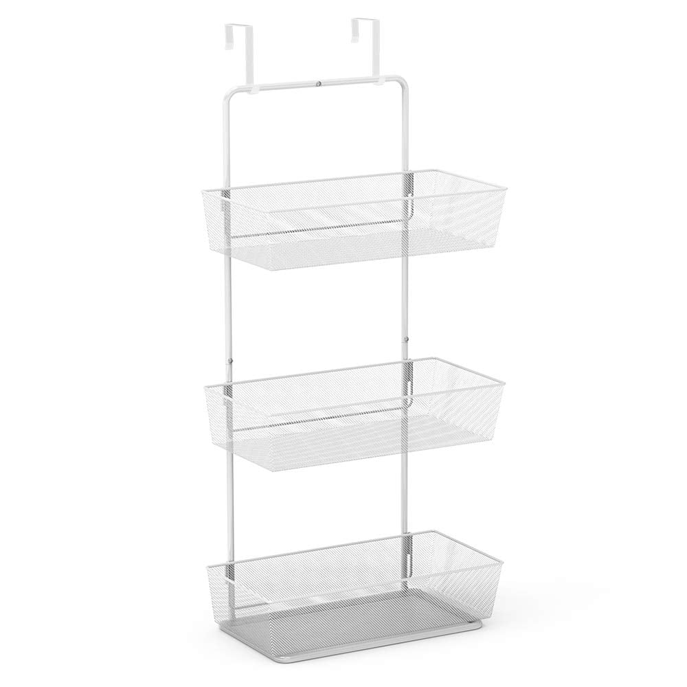 NoDrilling Overthedoor Hanging Basket Organizer, 3Tier Mesh Basket