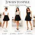thumbnail image 6 of SOMER Black Mini Skirt, Comfy Mini Skirts for Women High Waist Casual, A-Line Summer Fall Women’s Basic Stretch Flared Versatile Skirt 2025, 6 of 8