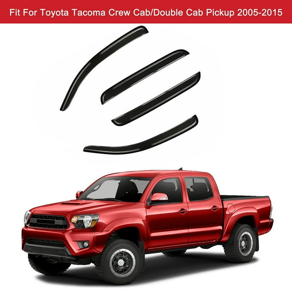 Possbay For Toyota Tacoma Double Cab 2005-2015 Sun Rain Guard Vent Window Visors Smoke