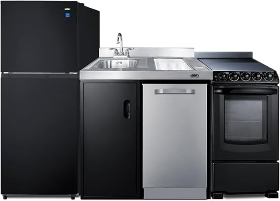 80" Wide All-In-One Kitchenette with Range and Dishwasher
