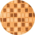 thumbnail image 1 of Ahgly Company Indoor Round Checkered Orange Modern Area Rugs, 8' Round, 1 of 4