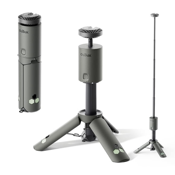 Lámpara telescópica Outask para acampar con batería de 12000 mAh, color verde