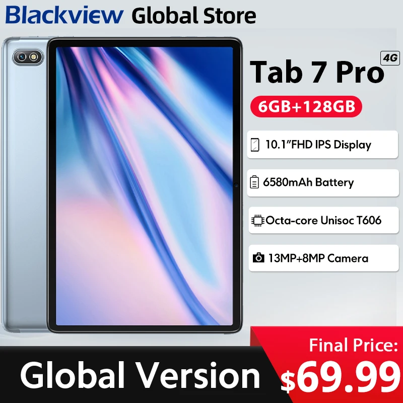 Blackview Tab 7 pro Tablet 10.1'' FHD Display Octa-core 4G