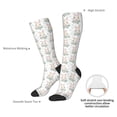 thumbnail image 3 of Daiia Sports Socks Rabbit And Flower Printed Novelty Crew Socks for Men Women Knee High Socks Cotton Socks Soft & Breathable Support Unisex Socks, 3 of 9
