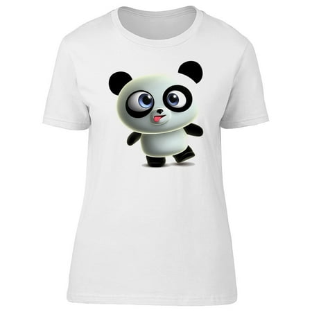 Crazy Panda - Cute Crazy Baby Panda Cartoon Tee Women's -Image by Shutterstock