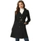 thumbnail image 1 of Gabardina para Mujer con Solapa Abrido de Gamuza Sintético con Doble Botonadura Negro XL, 1 of 5