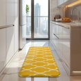 thumbnail image 4 of Yellow Geometric Quatrefoil Pattern Kitchen Rug Mat,Kitchen Runner Rugs Non Skid Washable,Decorative Kitchen Floor Mats for Kitchen,Sink,Laundry,17"x47.2", 4 of 7