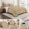 thumbnail image 6 of Quilts Twin Size, Beige Botanical Soft Comforter Bedding Set for Bed, Spring Summer Chic Wildflowers Lightweight Quilted Bedspread with Pillow Cover(2 Pieces) for All Season, 68x86 Inch, 6 of 9