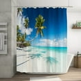thumbnail image 4 of Ocean Beach Print Shower Curtain 70x70 Inch With 12 Plastic Hooks Waterproof Shower Curtain Bathroom Heavy Side Shower Curtain Machine Washable Quick Dry Polyester Shower Curtain,G,Chun Yafang, 4 of 8