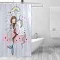 thumbnail image 2 of Coolnut Unicorn and Mermaid Waterproof Polyester Fabric Bathroom Shower Curtain Set with Hooks 60x72 inches, 2 of 4
