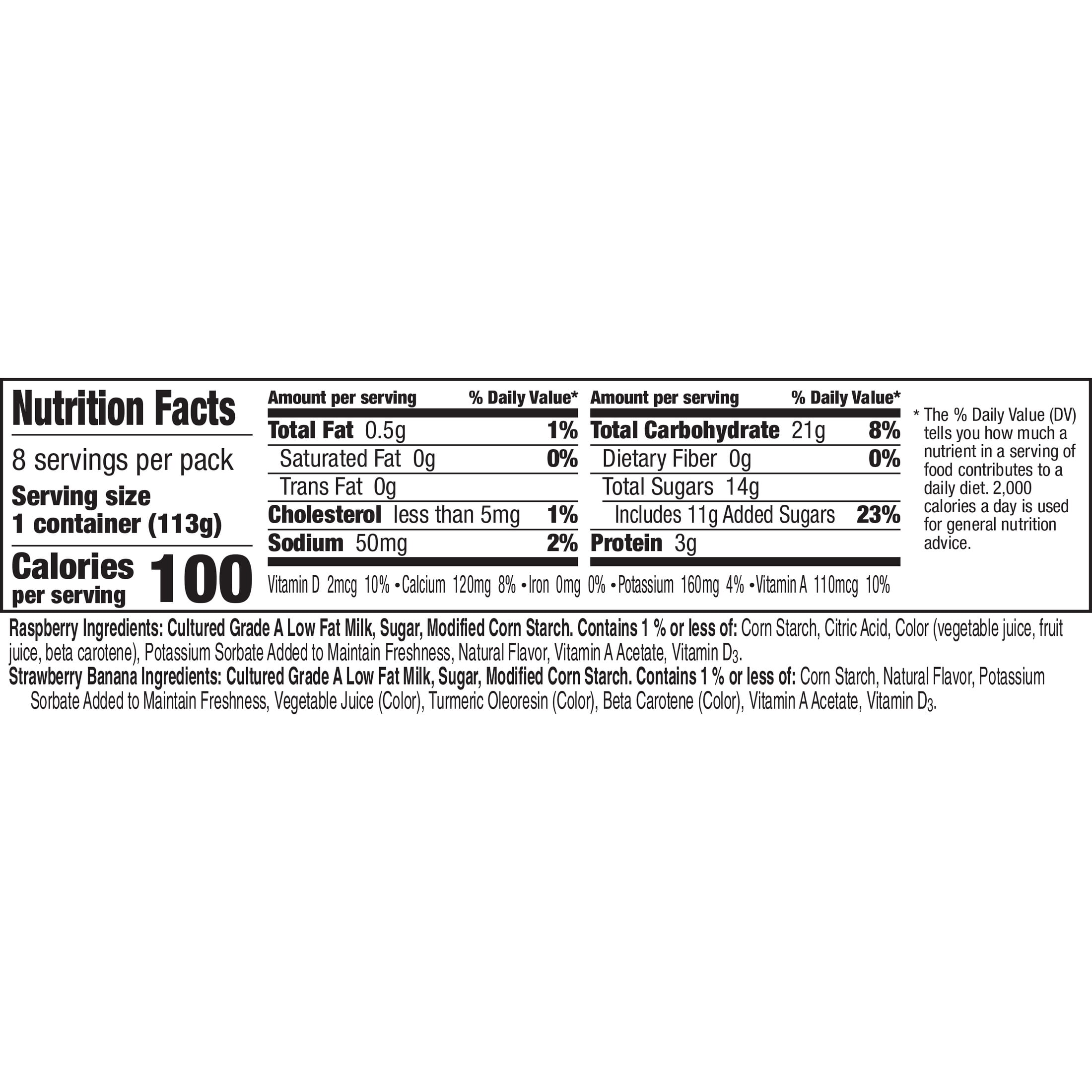 Yoplait Low Fat Kids Yogurt Cups, Bluey Variety Pack, Gluten Free, 8 Count, 32 oz
