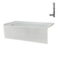 thumbnail image 4 of Streamline NAL-5400-CH 60 in. x 30 in. Acrylic Left-Hand Drain Alcove Bathtub in Glossy White With External Drain in Polished Chrome, 4 of 10