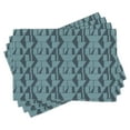 thumbnail image 1 of Ambesonne Blue Place Mats Set of 4, Modern Squares Triangles, Standard Size, Petrol Blue Dark Blue, 1 of 6