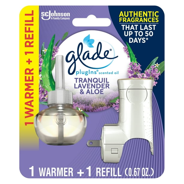 Glade PlugIns 1 Warmer + 1 CT Refill Starter Kit, Tranquil Lavender