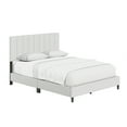thumbnail image 6 of Boyd Sleep Leah Off White Linen Queen Size Fully Upholstered Platform Bed Frame with Adjustable Headboard, 6 of 16